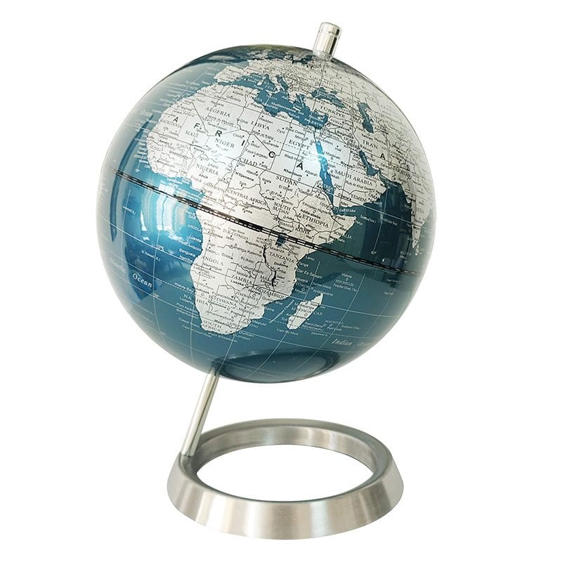 Modern Desktop Globe 20cm Peacock Blue (8")